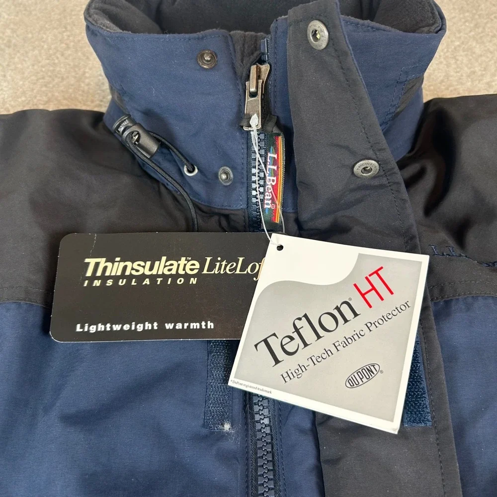 NWT‎ LL Bean Winter Parka Mens Small Navy Thinsulate LiteLoft Teflon HT Jacket